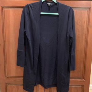 Talbots long navy 3/4 sleeve cardigan